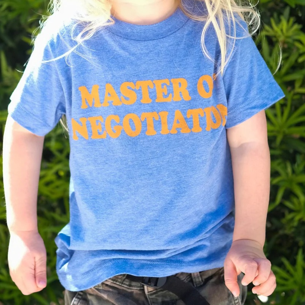 Master Of Negotiation Tee by Ambitious Kids Size 5